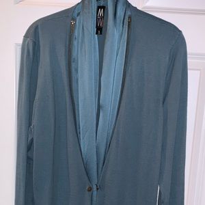 Teal Sweater w/ Attached Scarf